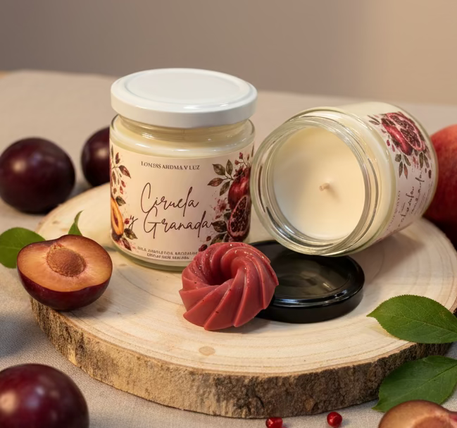 Vela aromática granada y ciruela