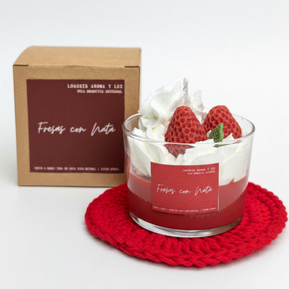 Vela aromática Fresa con nata.
