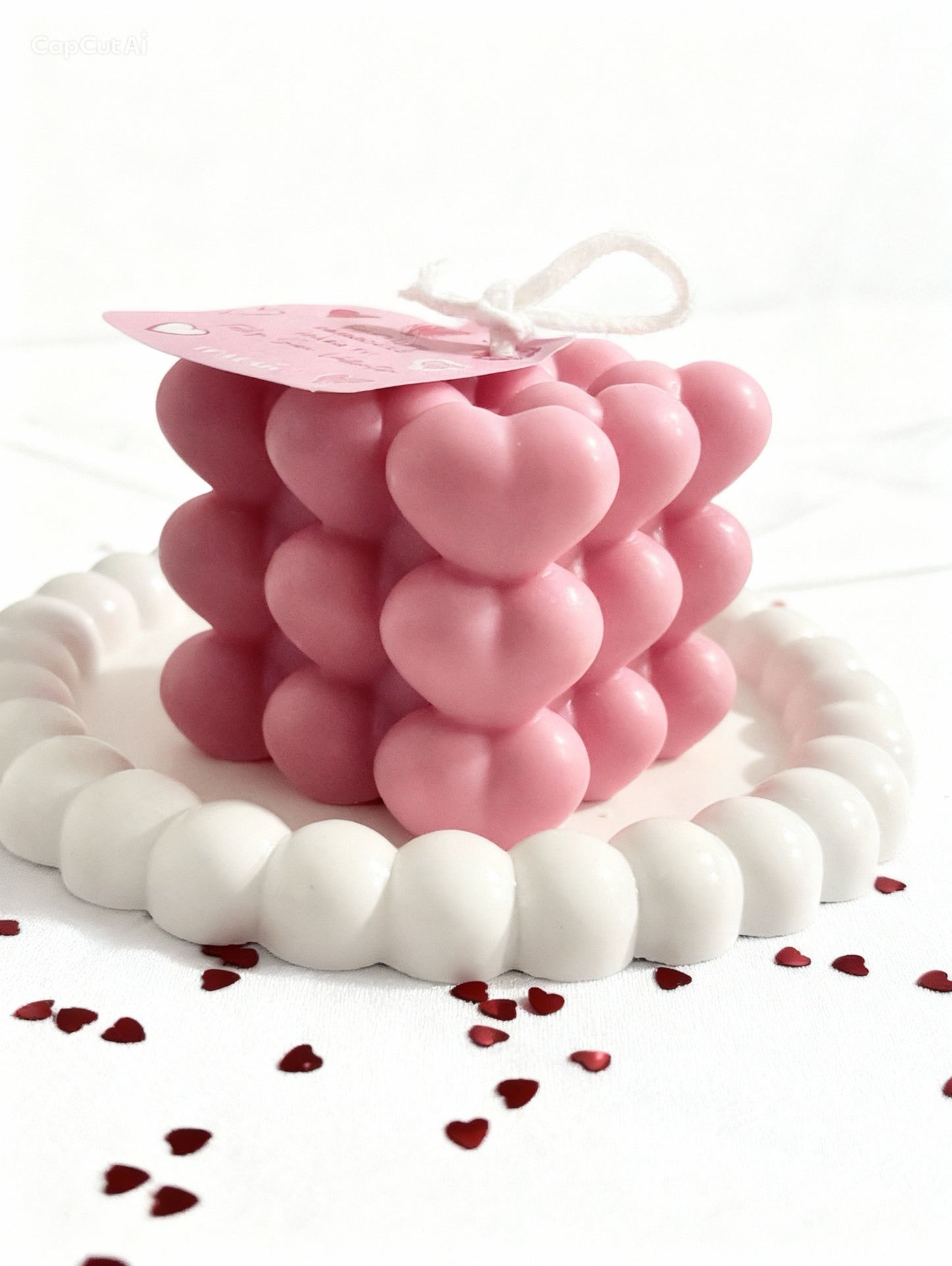 Vela decorativa perfumada corazones.