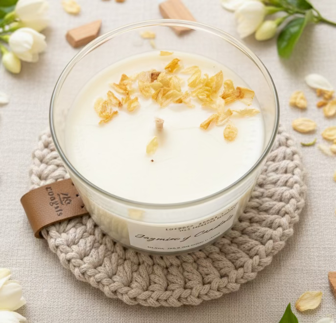 Vela Aromática Jazmín y Sándalo.