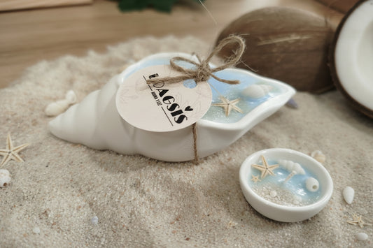 Vela en caracola de mar