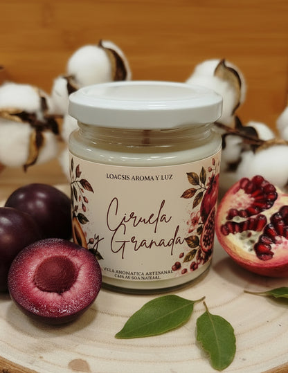 Vela aromática granada y ciruela